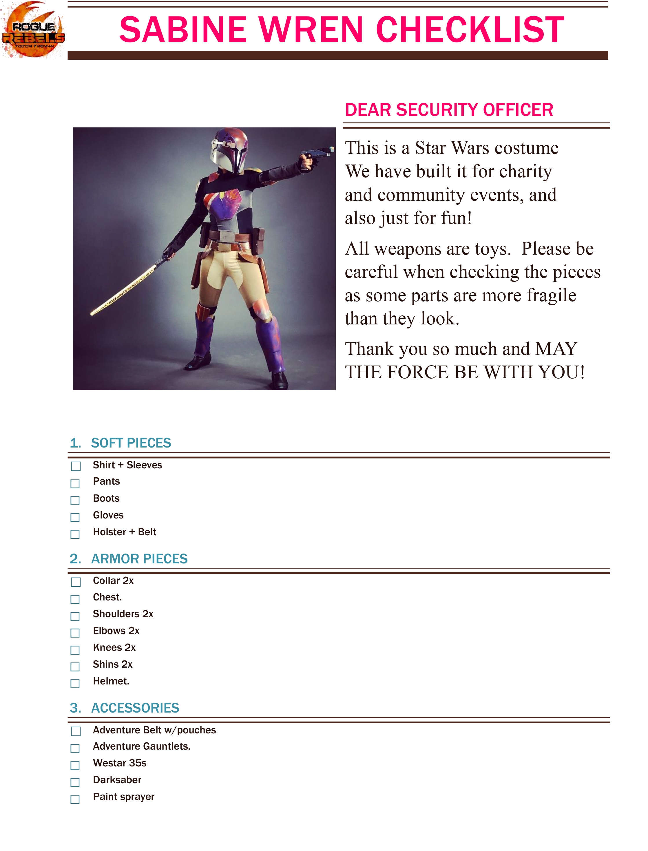 SABINE WREN Checklist